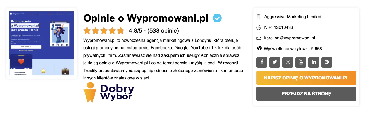 opinie o wypromowani